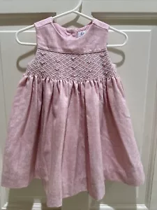 NEW Rachel Riley London Baby Girl Size 12 Months Rosebud Smocked Pinafore Dress - Picture 1 of 5