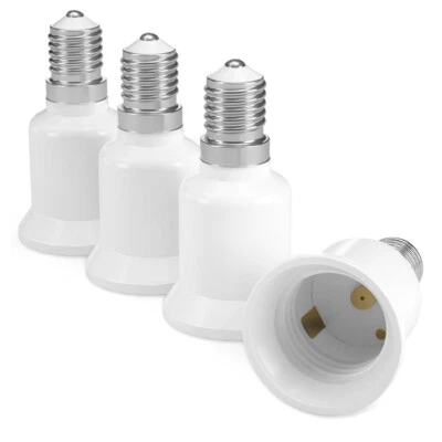 4-Pack E14 to E27 Converter Lamp Socket Adapter Light Bulb Base Holder Adaptor - Image 1 of 4