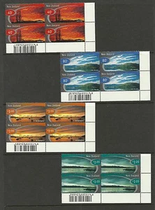 New Zealand 1998 Scenic Skies - FDC & barcode corner blocks - MNH - Picture 1 of 4
