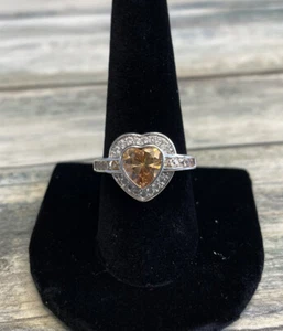 ELEGANTER HERZSCHLIFF KUNST ROSEGOLD GRANAT DAMEN RING RHODINIERT GR. 10 - Bild 1 von 13