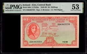 Ireland - Eire 1948 - 10 Shillings P#56b1 - PMG About UNC 53 - Picture 1 of 2