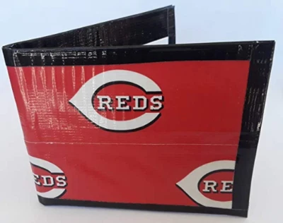 Cincinnati Reds Bi-Fold Duct Tape Wallet MLB baseball handmade minimalist duck - Image 1 of 3