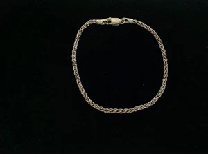 925 Silver Rope Style Bracelet Second Hand Sterling Silver Free Velvet Pouch - Picture 1 of 13
