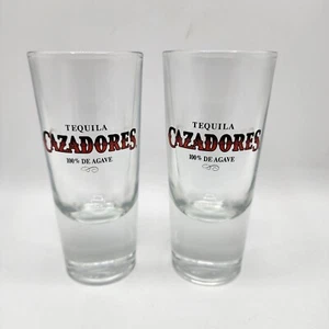 CAZADORES 4 oz. Tequila Shot Glasses Thick Bottom Style Set Of 2 Preowned. - Picture 1 of 9