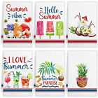 6 Pcs Hello Summer Kitchen Towels Decorative Cute Tea Dish Towels With Watermelo