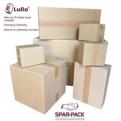 LURO Faltkartons Versandkartons Karton Schachtel 1-wellig Menge & Größe wählbar