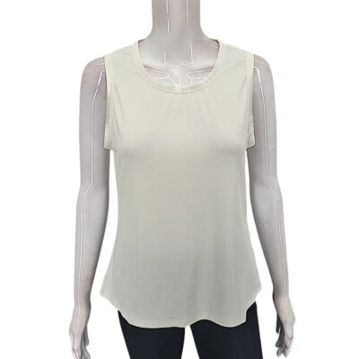 Camiseta sin mangas Kate and Mallory moderna para mujer talla mediana blanca Foto 1 de 4