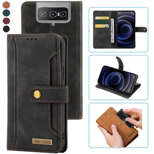 Asus Zenfone 8 Flip Notebook Style Card Case,Leather Magnetic Flip Phone Case - Picture 1 of 22