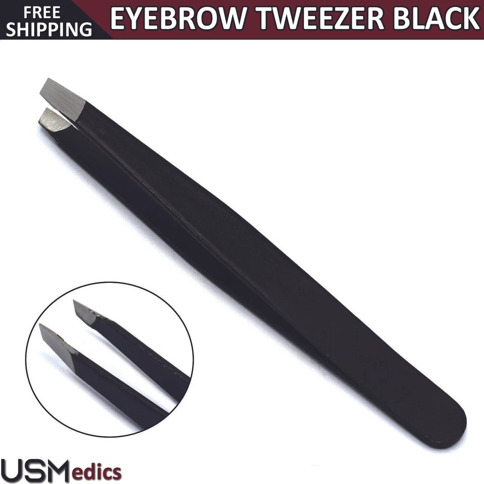 Hair Removal Tweezers Slant Tip Eyebrow Facial Nose Ingrown Hair Care Beauty New - Image 1 of 4