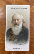 1912 W.D. & H.O. Will’s JOHANNES BRAHMS Musical Celebrities #22 Tobacco Card