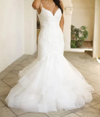 Stella York 7589 Sparkly Fit-and-Flare Wedding Dress Sz. 14 (SAMPLE) - Image 1 of 4