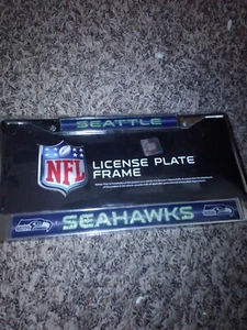 NFL License Plate Frame Seattle Seahawks Bling Chrome Auto Car Truck Logo - Picture 1 of 1