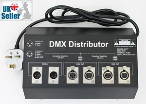 DMX Distributor Splitter Booster - 2 Way 1 Input 2 Output 3 Pin 5 Pin XLR - Picture 1 of 3
