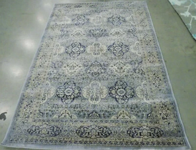 LIGHT BLUE / IVORY 4' X 5'-7" Back Stain Rug Reduced Price 1172566241 VTG573L-4 - Image 1 of 3