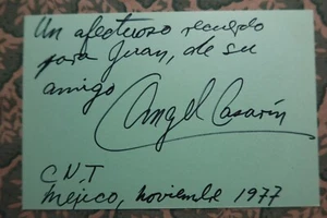 Ángel Casarín - MEXICAN CINEMA - Rapiña - La trinchera - Autographed 1977 - Picture 1 of 2