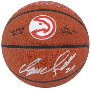 DOMINIQUE WILKINS AUTOGRAFIADO FIRMADO WILSON ATLANTA HALCONES LOGOTIPO BALONCESTO CERTIFICADO DE AUTENTICIDAD SS. - Imagen 1 de 1