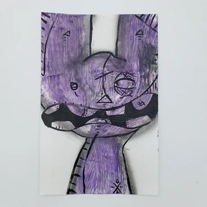 Pintura abstracta de gato oxidado original en papel por artista de graffiti de Nueva York PUKE - Imagen 1 de 3