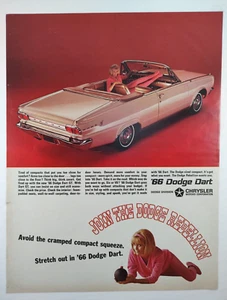 Pubblicità Dodge Dart 1966 stampa vintage retrò "Stretch out in the 1966 Dodge Dart!" - Foto 1 di 8