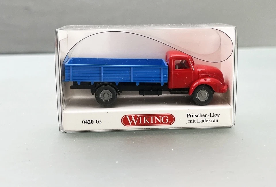 1:87 WIKING 042002 Pritschen Lkw mit Ladekran Rimorchio ribaltabile a pianale - Immagine 1 di 1