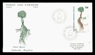 DR WHO 1992 FRENCH ANTARCTIC FSAT FDC PLANT COLOBRANTHUS KERGUELENSIS k16542 - Image 1 of 2