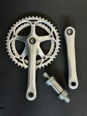 Manivela de bicicleta de carretera vintage Miche Super Type 170 mm con pedalier Foto 1 de 4