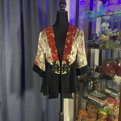 Gorgeous Spencer Alexis Women Kimono Jacket, Small, Silk, Floral, Chiffon Y2K - Image 1 of 4