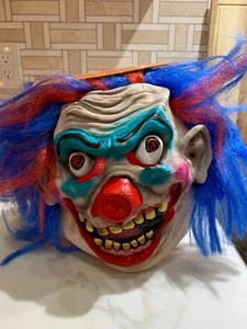 Spooky Village Kreepy Klowns Adult Mask – Blue & Red Hair – 2014 – NEW - Picture 1 of 4
