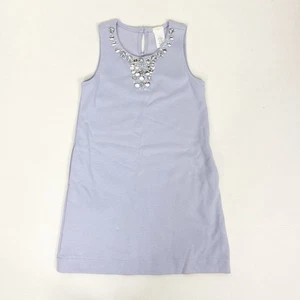 Crewcuts Jeweled Neck Dress Girls 7 Lavender Sleeveless Shift Light Purple - Picture 1 of 4