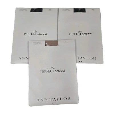 Lote De 3 NUEVAS Pantimedias Ann Taylor Control Cintura Alta Negro Natural 700 Foto 1 de 4