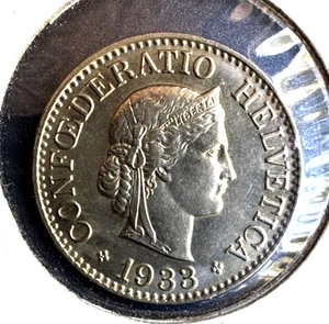 Suiza 1933 B 10 rappen KM 27 B AU - Imagen 1 de 2