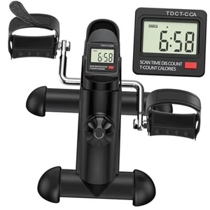 Under Desk Bike Pedal Exerciser, Portable Mini Exercise Bike with LCD Black - Picture 1 of 8
