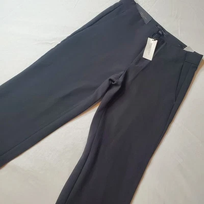 Banana Republic Womens Size 2 NWT Logan Crop Pants Ruffle Hem Black 874693 — 第 1/4 张图片