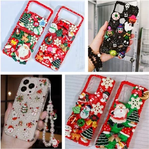 For Galaxy Z Fold 7 6 3 4 5/Flip 7 4 5 6 Case Bling Cartoon Xmas Halloween Case - Picture 1 of 31