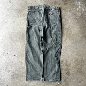 VINTAGE Y2K DICKIES VERBLASST GRÜN ZIMMERMANN HOSE ARBEITSKLEIDUNG CANVAS PASST HERREN 36X29 - Bild 1 von 6