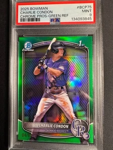 Bowman - Charlie Condon 2025 #BCP-75 refractor verde/99 (RC) como nuevo PSA 9 - Imagen 1 de 2