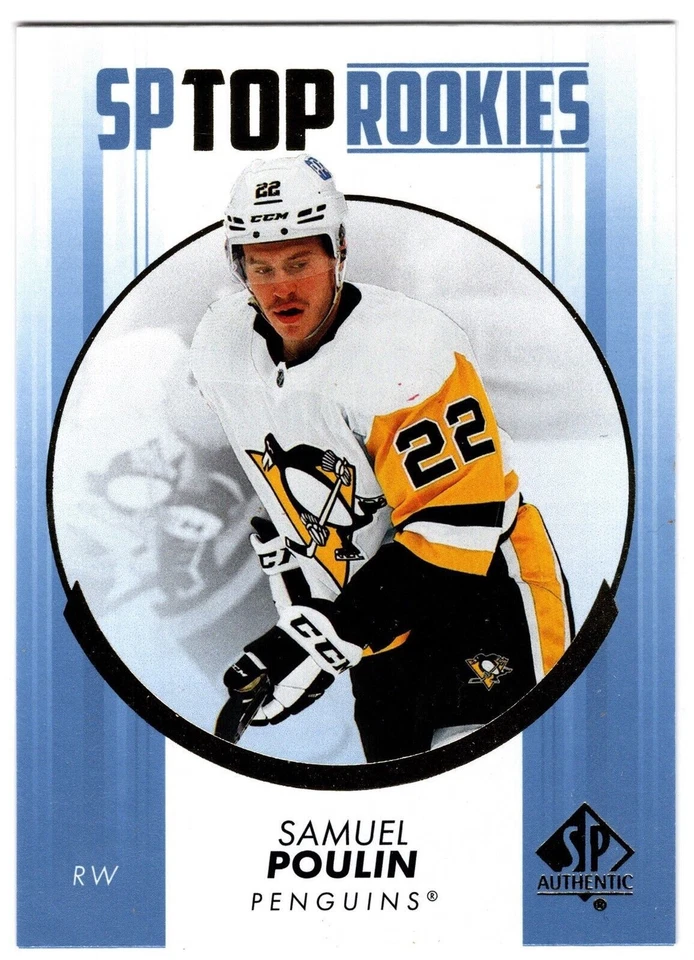 2022-23 Upper Deck SP Authentic Top Rookies Blue SAMUEL POULIN TR-24 Penguins RC - Image 1 of 1