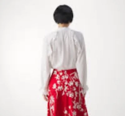 New! MERONA 100% Silk Floral Hot Pink Pleated Skirt UK12 - Image 1 of 4