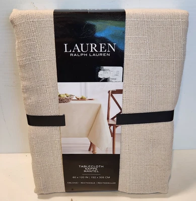 Ralph Lauren Holland Natural Textured Nappe Mantel Tablecloth 60" x 120" OBLONG - Image 1 of 4