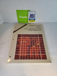 HP-41  User’s Library Solutions Solar Engineering Vintage Hewlett Packard - Picture 1 of 7
