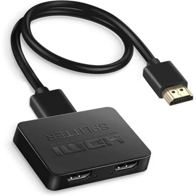 HDMI Splitter 1 Input 2 Output 4K HD Dual Output Adapter Cable 1 In 2 Out UHD - Image 1 of 4