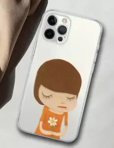 Niña de Naranja Vestido Yoshitomo Nara Estilo iPhone 13 Pro Max Estuche, Totalmente Nuevo - Imagen 1 de 3