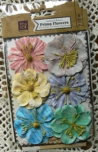 LABELLE ISLAND MIX - 6 Flower Pack Approx 55mm Across - Paper PRIMA - Picture 1 of 3