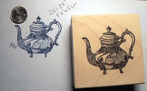 Sello de goma estilo victoriano" olla de té 2x2" WM P25 - Imagen 1 de 2