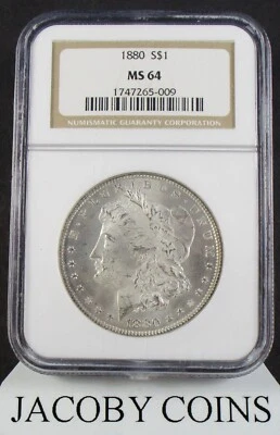 1880 Morgan Silver Dollar NGC MS64-Great Eye Appeal - Image 1 of 4