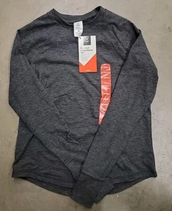 Member's Mark Women's Black Heather Brushed Relaxed Fit Long Sleeve Tee Shirt XS - Picture 1 of 2
