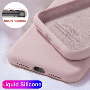 For iPhone 15 Pro Max 14 13 12 11 XR XS 8 Liquid Silicone Soft Velvet Case Cover - Picture 1 of 23