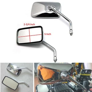 Chrome 10MM Rearview Side Mirrors For Kawasaki Vulcan 500 750 800 900 1500 - Picture 1 of 5
