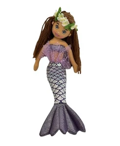 Muñeca SIRENA ALOHA Peluche Niña Peluche Flores Púrpura Tul Pelirroja 18"" - Imagen 1 de 7
