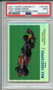 Coches deportivos Topps 2021 cromados F1 #T61MV Max Verstappen PSA 9 como nuevos - Imagen 1 de 2