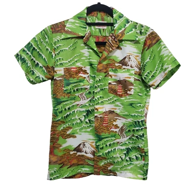 Vintage Hawiian Shirt Womens 14 Aloha Asian 1970s Broadway University Shop - Image 1 of 4